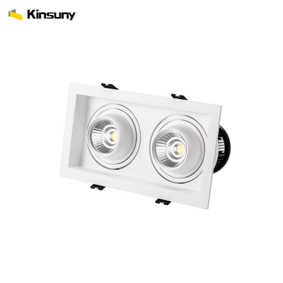 2*15W cob 360 degree adjustable downlight LED grille light