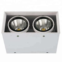 Double head trimless adjustable ar80 5w 7w 10w 12w 15w led cob square grille downlight